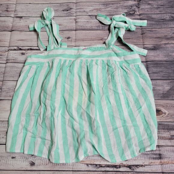 Stoney Clover Lane X Target Green Striped Tie Strap Tank Top Size Medium - Picture 1 of 9
